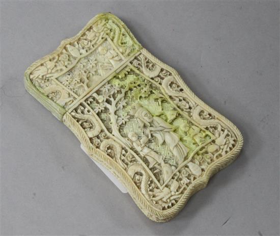 A Chinese ivory card case